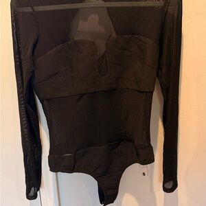 Anthropologie Black Sheer Bodysuit